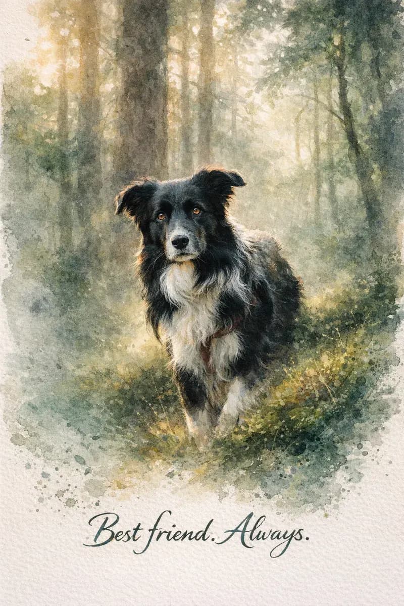 Watercolor style portrait